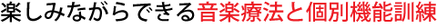 楽しみながらできる音楽療法と個別機能訓練